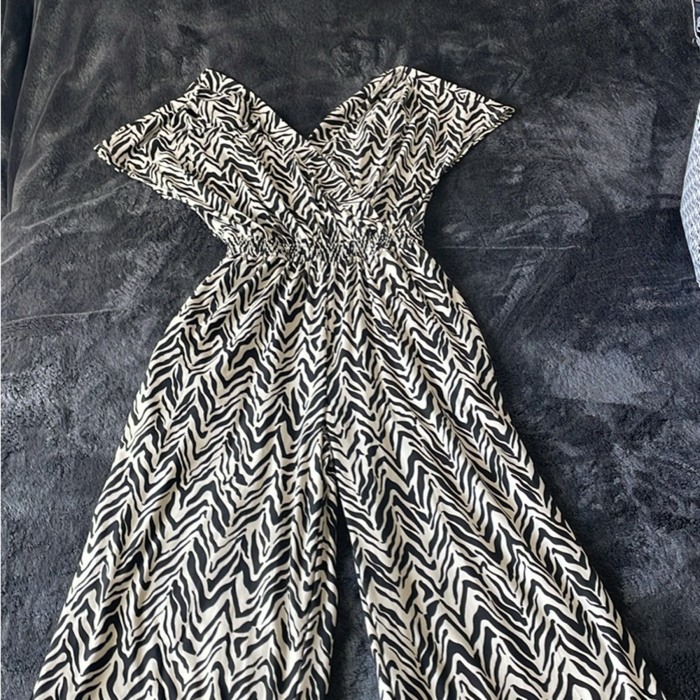 Ty Monochrome Zigzag Jumpsuit